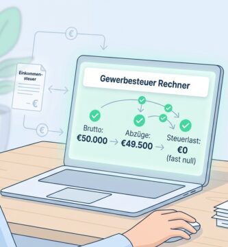 Ein Mann sitzt an einem Schreibtisch und schaut auf sein Handy. Auf dem Bildschirm werden das Thema des Artikels, Symbole und Zahlen angezeigt. Das Bild hat einen cartoonhaften Stil, vermittelt aber einen ernsten Unterton.