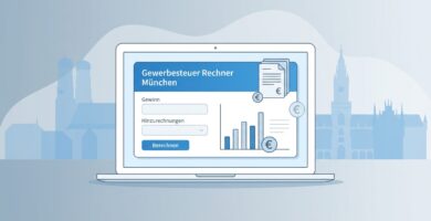 Abbildung eines Computers mit weiß-blauem Bildschirm, auf dem Titel, Zahlen, Statistiken und Informationen des Artikels angezeigt werden. Das Bild wirkt schlicht und minimalistisch.