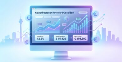 Farbenfrohes Bild eines Computerbildschirms mit dem Thema des Artikels im Zentrum, Abbildungen und Statistiken
